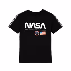 NASA Childrens/Kids Logo T-Shirt - 9-10 Years, Black/White