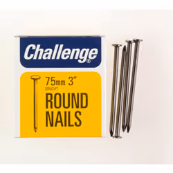 Challenge Steel Round Wire Nails - 25mm, Silver