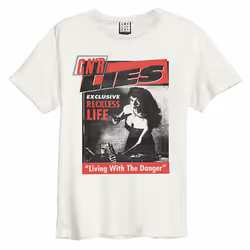 Amplified Unisex Adult Lies Guns N Roses T-Shirt - XL, Vintage White