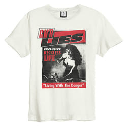 Amplified Unisex Adult Lies Guns N Roses T-Shirt - XL, Vintage White