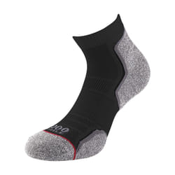 1000 Mile Mens Recycled Running Ankle Socks (Pack of 2) - XL, Black/Grey
