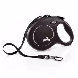 Flexi New Classic Tape Large Retractable Dog Lead - 5m, Black