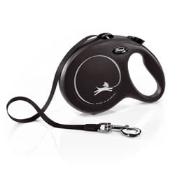 Flexi New Classic Tape Large Retractable Dog Lead - 5m, Black