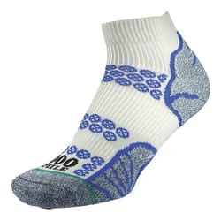1000 Mile Mens Lite Recycled Ankle Socks - L, Silver/Royal Blue