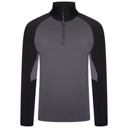 Dare 2B Mens Fuser Core Stretch Half Zip Thermal Top - S, Ebony Grey