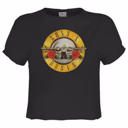 Amplified Womens/Ladies Bullet Guns N Roses Crop Top - L, Charcoal