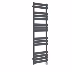 NRG Pre-Filled Electric Heated Towel Rail Bathroom Radiator Thermostatic Warmer Ladder - 1600x450mm, Anthracite