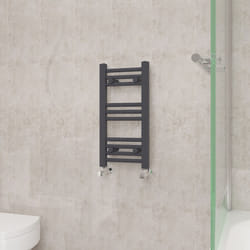 NRG Straight Central Heating Towel Rail Bathroom Heated Rad Radiators Ladder Warmer - 600x300mm, Anthracite