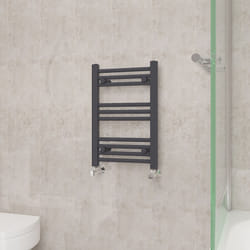 NRG Straight Central Heating Towel Rail Bathroom Heated Rad Radiators Ladder Warmer - 600x400mm, Anthracite