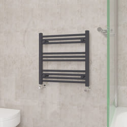 NRG Straight Central Heating Towel Rail Bathroom Heated Rad Radiators Ladder Warmer - 600x600mm, Anthracite