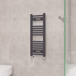 NRG Straight Central Heating Towel Rail Bathroom Heated Rad Radiators Ladder Warmer - 800x300mm, Anthracite