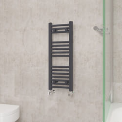 NRG Straight Central Heating Towel Rail Bathroom Heated Rad Radiators Ladder Warmer - 800x300mm, Anthracite