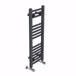 NRG Straight Central Heating Towel Rail Bathroom Heated Rad Radiators Ladder Warmer - 800x300mm, Anthracite