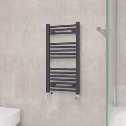NRG Straight Central Heating Towel Rail Bathroom Heated Rad Radiators Ladder Warmer - 800x400mm, Anthracite