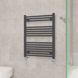 NRG Straight Central Heating Towel Rail Bathroom Heated Rad Radiators Ladder Warmer - 800x600mm, Anthracite