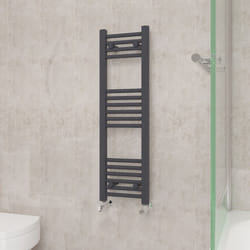 NRG Straight Central Heating Towel Rail Bathroom Heated Rad Radiators Ladder Warmer - 1000x300mm, Anthracite
