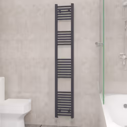 NRG Straight Central Heating Towel Rail Bathroom Heated Rad Radiators Ladder Warmer - 1800x300mm, Anthracite