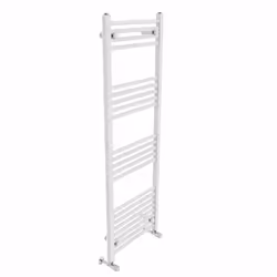 NRG Straight Central Heating Towel Rail Bathroom Heated Rad Radiators Ladder Warmer - 1400x500mm, White