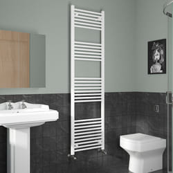 NRG Straight Central Heating Towel Rail Bathroom Heated Rad Radiators Ladder Warmer - 1800x500mm, White