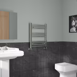 NRG Straight Central Heating Towel Rail Bathroom Heated Rad Radiators Ladder Warmer - 600x500mm, Chrome