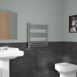 NRG Straight Central Heating Towel Rail Bathroom Heated Rad Radiators Ladder Warmer - 600x600mm, Chrome
