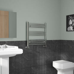 NRG Straight Central Heating Towel Rail Bathroom Heated Rad Radiators Ladder Warmer - 600x600mm, Chrome