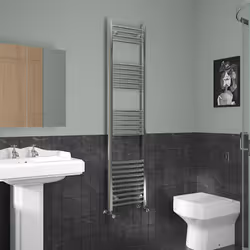NRG Straight Central Heating Towel Rail Bathroom Heated Rad Radiators Ladder Warmer - 1600x400mm, Chrome