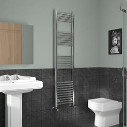 NRG Straight Central Heating Towel Rail Bathroom Heated Rad Radiators Ladder Warmer - 1600x400mm, Chrome