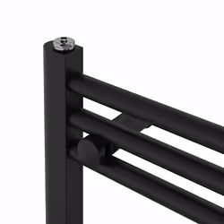NRG Straight Central Heating Towel Rail Bathroom Heated Rad Radiators Ladder Warmer - 800x400mm, Black