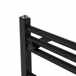 NRG Straight Central Heating Towel Rail Bathroom Heated Rad Radiators Ladder Warmer - 800x600mm, Black