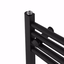 NRG Straight Central Heating Towel Rail Bathroom Heated Rad Radiators Ladder Warmer - 1200x400mm, Black