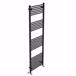 NRG Straight Central Heating Towel Rail Bathroom Heated Rad Radiators Ladder Warmer - 1800x600mm, Black