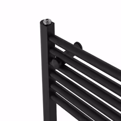 NRG Straight Central Heating Towel Rail Bathroom Heated Rad Radiators Ladder Warmer - 1800x600mm, Black
