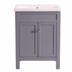 NRG Traditional Bathroom Vanity Sink Unit Cabinet Basin Floor Standing Storage Furniture 600mm Grey