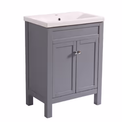 NRG Traditional Bathroom Vanity Sink Unit Cabinet Basin Floor Standing Storage Furniture 600mm Grey