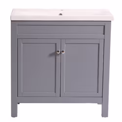 NRG Traditional Bathroom Vanity Sink Unit Cabinet Basin Floor Standing Storage Furniture 800mm Grey
