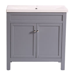 NRG Traditional Bathroom Vanity Sink Unit Cabinet Basin Floor Standing Storage Furniture 800mm Grey