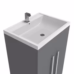 NRG Gloss Grey 600mm Bathroom Furniture Storage Cabinet Vanity Unit Basin Sink Freestanding Flat Pack