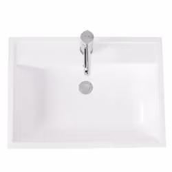NRG White 600mm Wall Hung 2 Drawer Vanity Basin Unit with Free Mirror