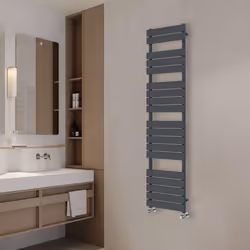 NRG Flat Panel Heated Towel Rail Bathroom Rad Radiator Anthracite - 1800x450mm