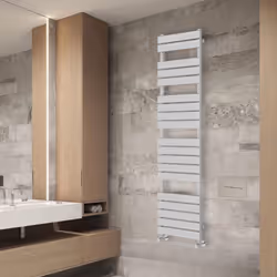 NRG Flat Panel Heated Towel Rail Bathroom Rad Radiator Chrome - 1800x450mm