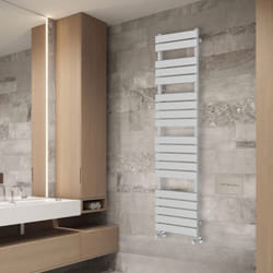 NRG Flat Panel Heated Towel Rail Bathroom Rad Radiator Chrome - 1800x450mm
