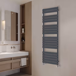 NRG Flat Panel Heated Towel Rail Bathroom Rad Radiator Anthracite - 1800x600mm