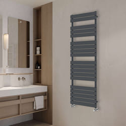 NRG Flat Panel Heated Towel Rail Bathroom Rad Radiator Anthracite - 1800x600mm