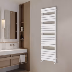 NRG Flat Panel Heated Towel Rail Bathroom Rad Radiator White - 1800x600mm