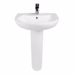 NRG Bathroom Cloakroom Full Pedestal 540mm Basin Compact Single Tap Hole Sink