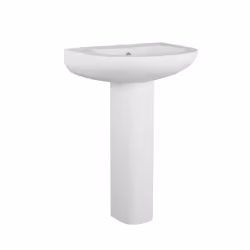 NRG Bathroom Cloakroom Full Pedestal 540mm Basin Compact Single Tap Hole Sink