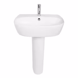 NRG Bathroom Cloakroom Full Pedestal 550mm Basin Compact Single Tap Hole Sink