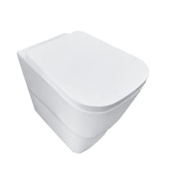 NRG Modern Bathroom Back to Wall Toilet Short Projection Pan Soft Closing UF Seat White
