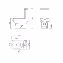 NRG Toilet WC Close Coupled Bathroom Ceramic Toilet Pan & Cistern Bathroom Set White